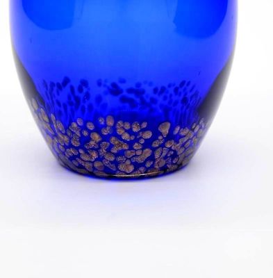 Kalite Handblowned Blue Rock Golden Dots Crystal Wine Glass Fabrika