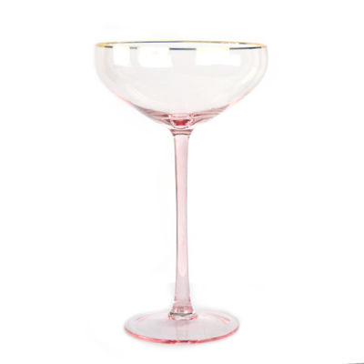 Kalite Gold Rim Pink Crystal Wine Glass For Holiday Party Fabrika