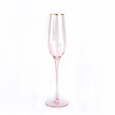 Kalite Gold Rim Pink Crystal Wine Glass For Holiday Party Fabrika