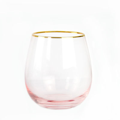 Kalite Gold Rim Pink Crystal Wine Glass For Holiday Party Fabrika