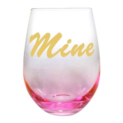 Kalite Egg Shape  Stemless Clear Wine Glass ，Clear Stemless Wine Glasses With Golden Fonts Fabrika