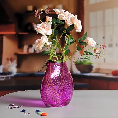 Kalite Home Decoration 8" Fish Style Vintage Pink Glass Vase Fabrika