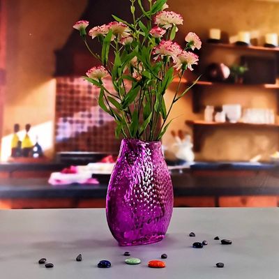 Kalite Home Decoration 8" Fish Style Vintage Pink Glass Vase Fabrika