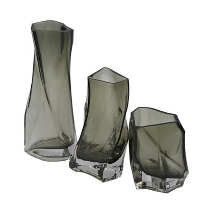 Kalite 3 Size Warped Grey Color Tall Centerpiece Vases Fabrika