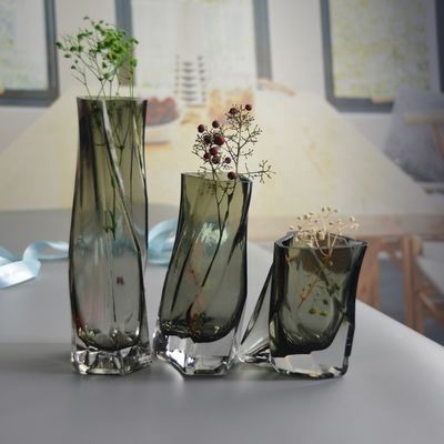 Kalite 3 Size Warped Grey Color Tall Centerpiece Vases Fabrika