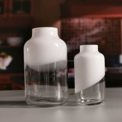 Kalite Hand Made Solid White Top Half Ceramic Glass Jar Vase Fabrika