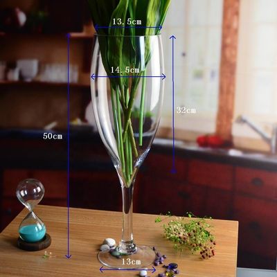 Kalite Europe Style Long Stem Glass Vase Centerpiece For Party Fabrika