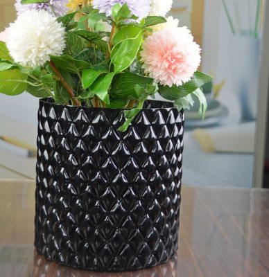 Kalite Emobossed Decorative Glass Vase Fabrika