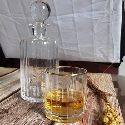 Kalite Customized Gold Rim Whole Set Handmade Whiskey Glass Fabrika