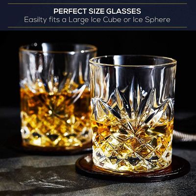 Kalite Old Fashioned Lead Free Embossed 10 Oz Whiskey Glasses , Whiskey Tasting Glasses Fabrika