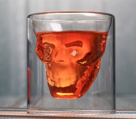 Kalite Skull Shaped Double Wall 2.5oz Old Fashioned Whiskey Tumbler Fabrika
