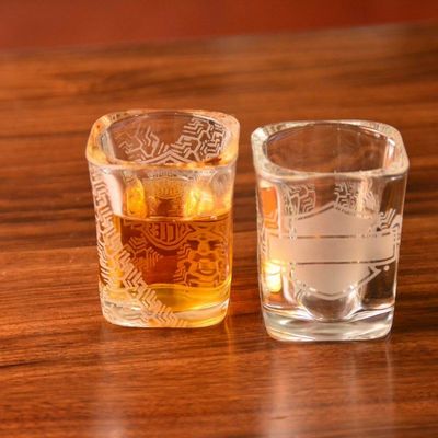 Kalite Brands Logo Square Shot Glasses , Wedding Shot Glasses For Sprit Drinking Fabrika