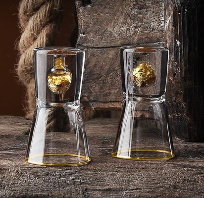 Kalite Gold Foil Bottom Shot Glass Set Fabrika