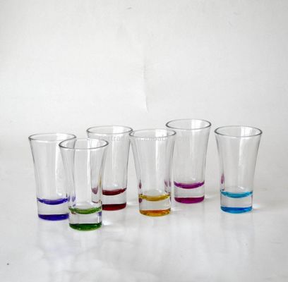 Kalite Handpainted Rainbowl Bottom Crystal Shot Glasses For Pub Fabrika
