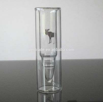 Kalite Bullet Shaped Double Wall 45ml Unique Shot Glasses Fabrika