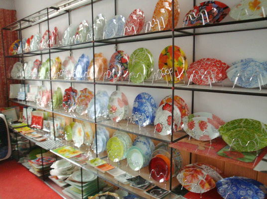 Kalite Customize Color Ins Cactus Square Glass Dinner Plates Fabrika