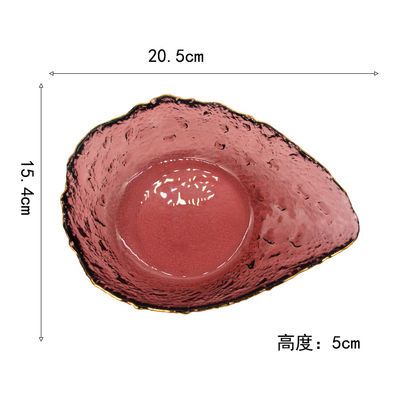 Kalite Irregular shaped Colored Creative Glass Charger Plates Fabrika