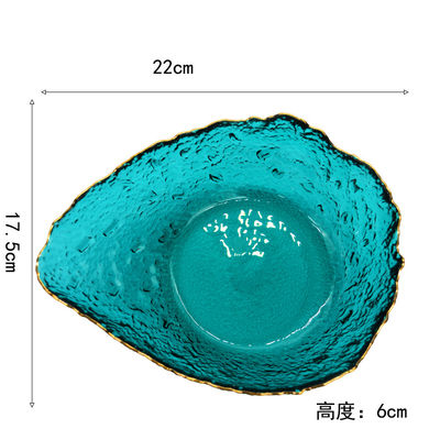 Kalite Irregular shaped Colored Creative Glass Charger Plates Fabrika