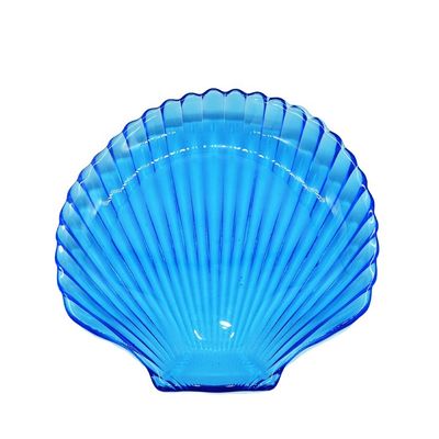 Kalite Ocean Series Sea Shell Blue Glass Charger Plate For Dessert Fabrika