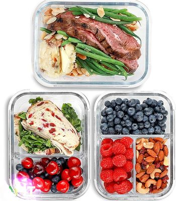 Kalite Borosilicate Pressed Glass Lunch Boxes With Locking Lids Fabrika