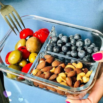 Kalite Borosilicate Pressed Glass Lunch Boxes With Locking Lids Fabrika