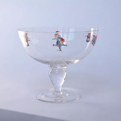 Kalite Large Diameter Crystal Glass Fruit Bowl , Crystal Salad Serving Bowl With Stand Fabrika