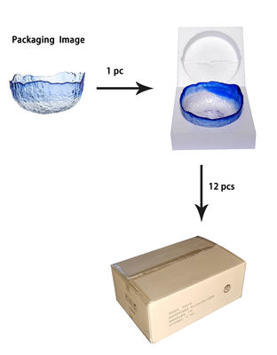 Kalite Hammered Pattern Irregular Shape Crystal Salad Serving Bowl Fabrika