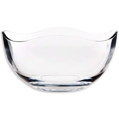 Kalite Transparent Durable Wave Rim Glass Charger Plates , Fruit Salad Glass Bowl Fabrika
