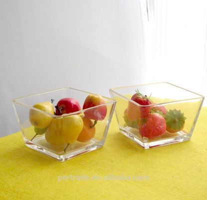 Kalite Transparent Square Shaped Glass Salad Bowl , Crystal Salad Bowl For Home Fabrika