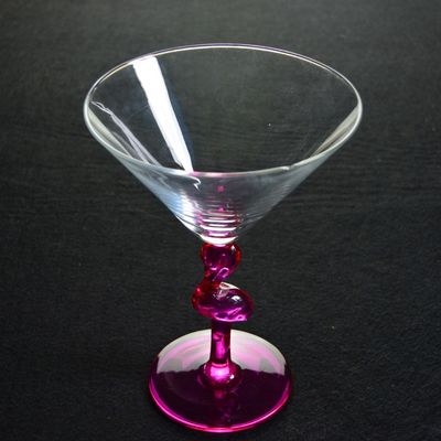 Kalite Pink Color  Flamingo Shaped Stem Cocktail Crystal Glasses Fabrika