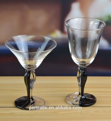 Kalite Whole Set Heavy Stout Stemed Crystal Cocktail Glasses , Vintage Martini Glasses Fabrika