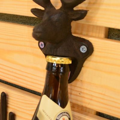 Kalite Home Decor Deer Head Brown Rust Cast Iron Bottle Opener Fabrika
