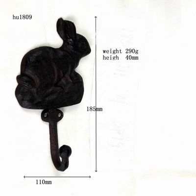 Kalite Antique Cute Rabbit Cast Iron Hat Hooks Cast Iron Crafts Fabrika