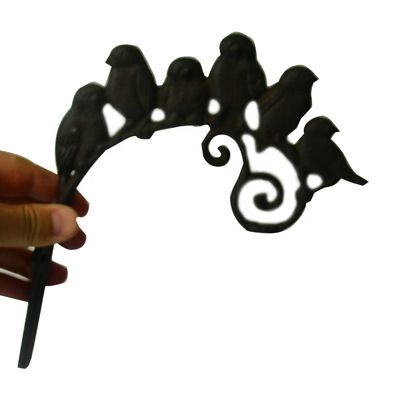 Kalite Antique Wall Mount Bird shape Black Iron Coat Hooks Fabrika