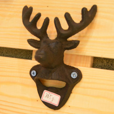 Kalite Home Decor Deer Head Brown Rust Cast Iron Bottle Opener Fabrika