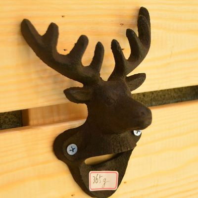Kalite Home Decor Deer Head Brown Rust Cast Iron Bottle Opener Fabrika