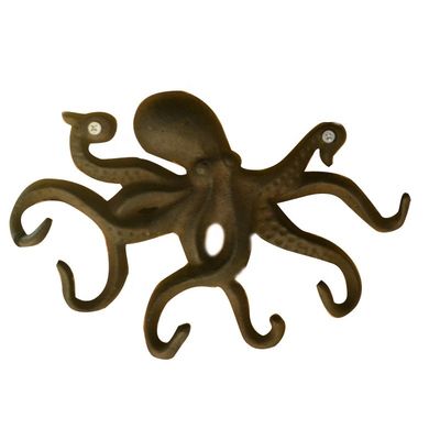 Kalite Wall Mounted Creative Octopus Cast Iron Hat Hooks Fabrika