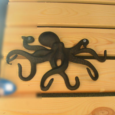 Kalite Wall Mounted Creative Octopus Cast Iron Hat Hooks Fabrika