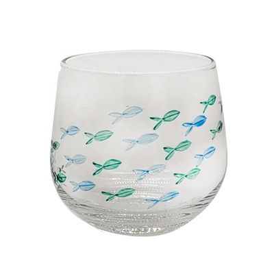 Kalite Engraved Color Paint Short Tumbler Glass For Beverage Fabrika