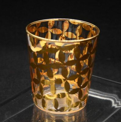 Kalite Gold Print High End Stemless Wine Glass Tumbler , Crystal Highball Glasses Fabrika