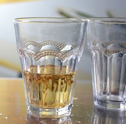 Kalite Stemless Embossed Multiple Tangent 10 Oz Glass Tumbler Fabrika