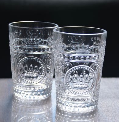 Kalite 8Oz Crown Design Embossed Tumbler Drinking Glasses Fabrika