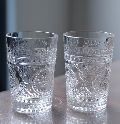 Kalite 8Oz Crown Design Embossed Tumbler Drinking Glasses Fabrika