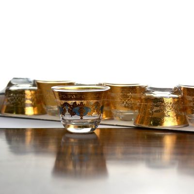 Kalite High End Luxury Gold Decal Decorated Tumbler Drinking Glasses Fabrika