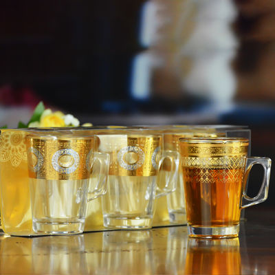 Kalite Golden Decorated Gold Decal Tumbler Drinking Glasses Fabrika