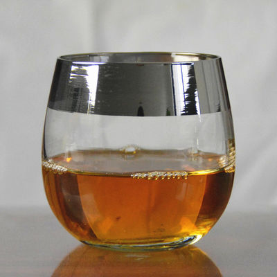 Kalite Silver Rim Ion Plated Platinum Tumbler Drinking Glasses Fabrika