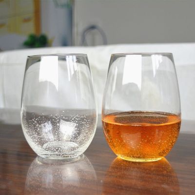 Kalite 500ml Transparent Stemless Whiskey Tumbler Glasses , Wine Glass Tumbler Fabrika