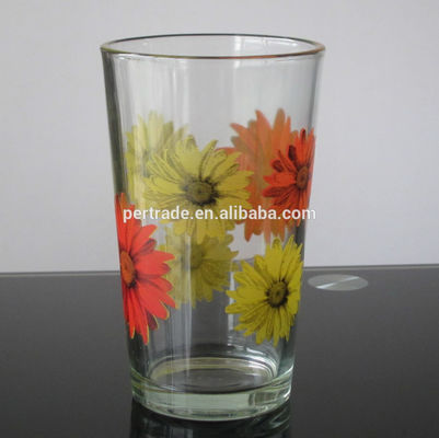 Kalite Silk Printed Blooming Daisy 16 Oz Highball Glasses Fabrika