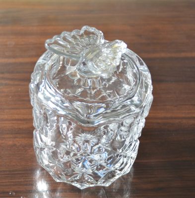 Kalite Butterfly Embossed Creative Crystal Glass Storage Jars Fabrika