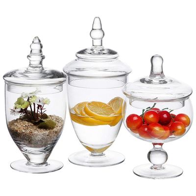 Kalite Multipurpose Set Of 3 Clear Glass Jars For Kitchen Fabrika